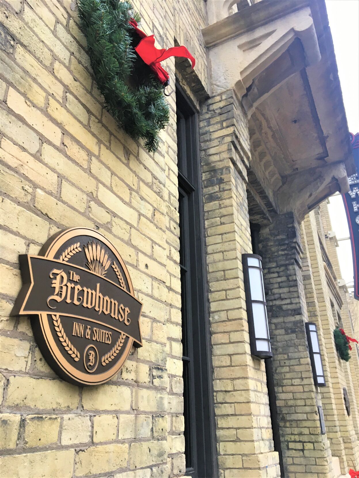 Exterior view of Brewhouse Inn and Suites at former Pabst brewery in downtown Milwaukee
